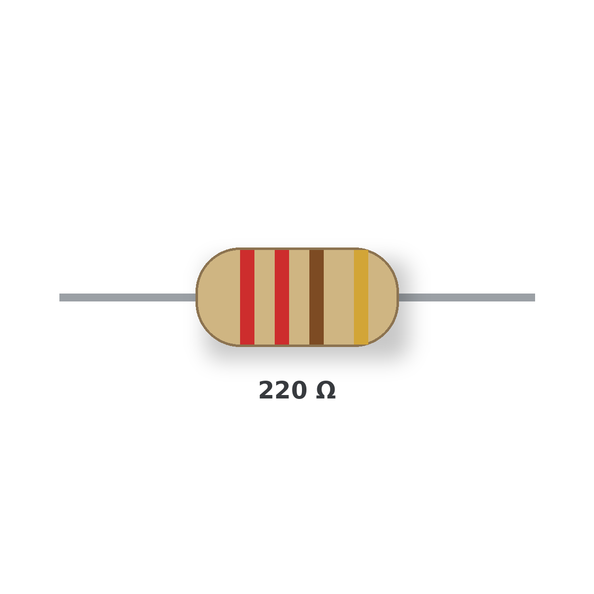 Carbon Resistor 220Ω 0.5W Through Hole